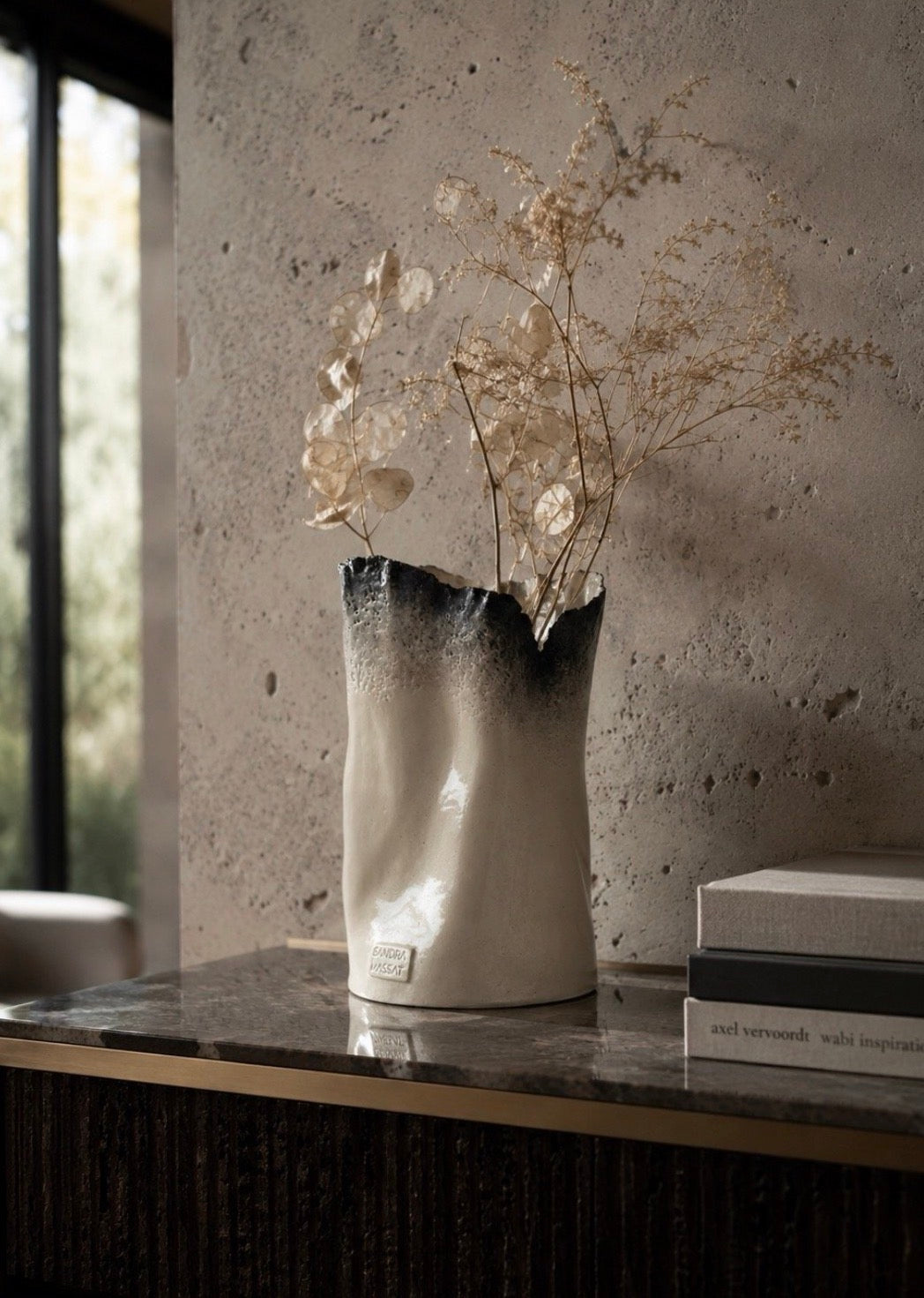 Vase accord noir froissé